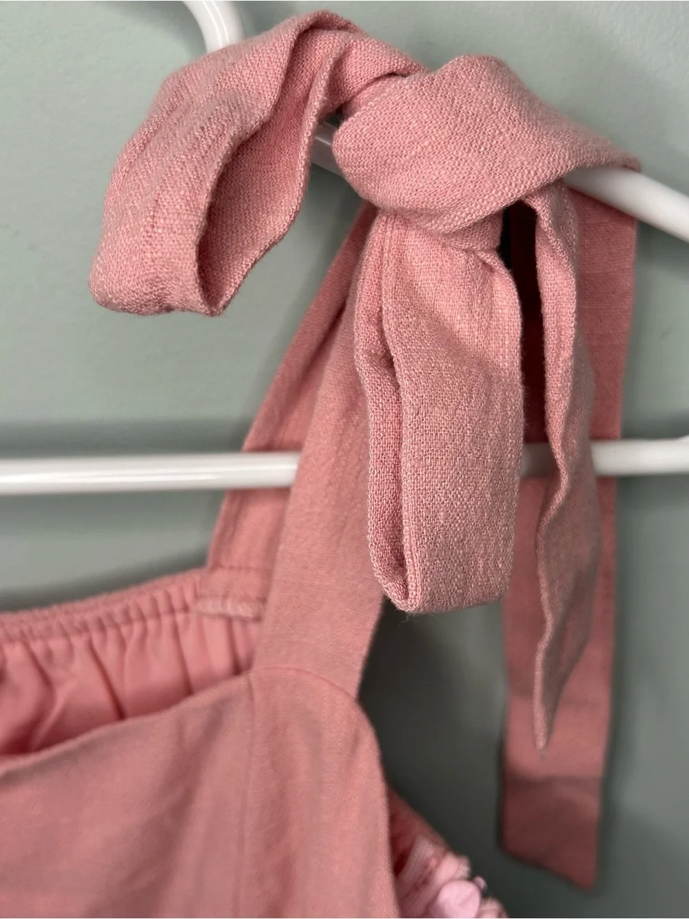 Hem & Thread Tiered Ruffle Tie Strap Layers Pink Small - Picture 5 of 10